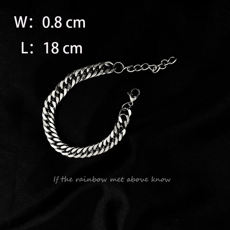 Cuban Link Chain Men's Bracelet - Stainless Steel Hand Chain