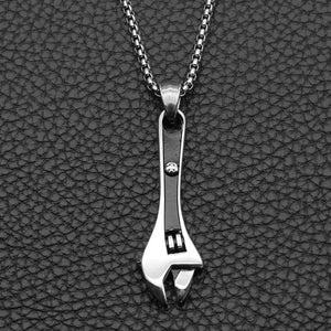 Hip Hop Stainless Steel Wrench Pendant Necklace for Men