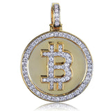 Hip Hop Micro Paved CZ Bling Bitcoin Rapper Necklace