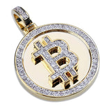 Hip Hop Micro Paved CZ Bling Bitcoin Rapper Necklace