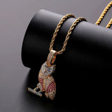 Hip Hop Owl Pendant Necklace for Men Silver