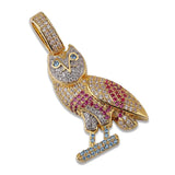 Hip Hop Owl Pendant Necklace for Men Silver