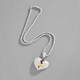 Hip Hop Style Silver Broken Heart Pendant Necklace