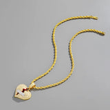 Hip Hop Style Silver Broken Heart Pendant Necklace