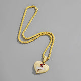 Hip Hop Style Silver Broken Heart Pendant Necklace