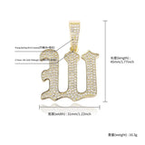 Hip Hop CZ Stone Bling Iced Out A-Z Letter Necklace
