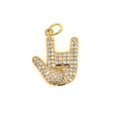 Hip Hop I Love You/Yes CZ Pendant Necklace Charms