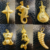 Crocodile Mermaid Lucky Bag Pendant Copper Jewelry