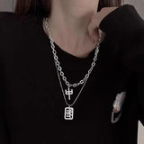 Hip Hop Titanium Steel Chinese Necklaces