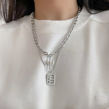 Hip Hop Titanium Steel Chinese Necklaces