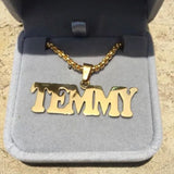 Hip-Hop Custom Name Necklace Crown Steel Nameplate Pendant