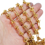 Hip Hop Punk Accessories Hand Knot Chain Necklace Stainless Steel Women Men