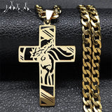 Cross Necklace for Men Stainless Steel Crucifix Pendant