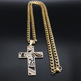 Cross Necklace for Men Stainless Steel Crucifix Pendant