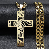 Cross Necklace for Men Stainless Steel Crucifix Pendant