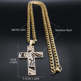Cross Necklace for Men Stainless Steel Crucifix Pendant