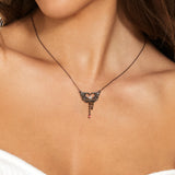 Hip Hop Punk Hand Holding Star Necklace 925 Silver Pendant