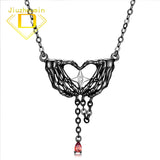 Hip Hop Punk Hand Holding Star Necklace 925 Silver Pendant
