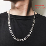 Hip Hop Punk Stainless Steel Twisted Chain Necklace 7mm Thick Titanium Steel