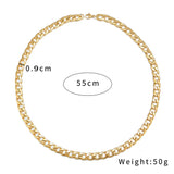 Hip Hop Punk Stainless Steel Twisted Chain Necklace 7mm Thick Titanium Steel