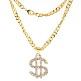 Hip Hop US Dollar Pendant Necklace Chain Jewelry Bling
