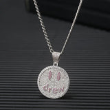 Hip Hop Rapper Jewelry Iced Out Smile Face Round Pendant Charm Necklace