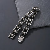 Hip Hop Retro Stainless Steel Motorcycle Chain Men Bracelet 12MM Wide