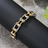 Hip Hop Retro Stainless Steel Motorcycle Chain Men Bracelet 12MM Wide