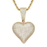 Hip Hop Rhinestone Men Necklace Heart Pendant Chain