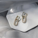 Hip Hop Rock 925 Sterling Silver Zircon Hoop Earrings