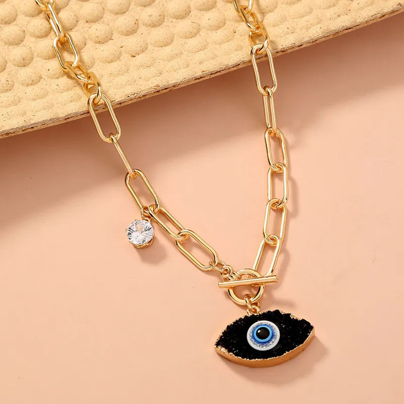 Hip Hop Rock Devil Eye Pendant Necklace Punk Girl Choker