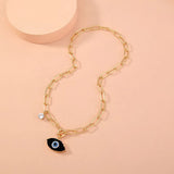 Hip Hop Rock Devil Eye Pendant Necklace Punk Girl Choker