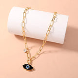 Hip Hop Rock Devil Eye Pendant Necklace Punk Girl Choker