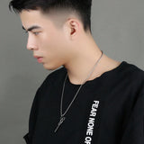 Hip Hop Rock Dragon Scissors Necklace Silver Stainless Steel Barber