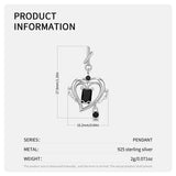 Hip Hop Rock Heart Zircon Pendant Necklace for Women S925 Sterling Silver