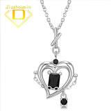 Hip Hop Rock Heart Zircon Pendant Necklace for Women S925 Sterling Silver