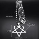 Heartagram Star Heart Necklace for Women Men