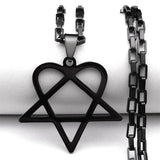 Heartagram Star Heart Necklace for Women Men