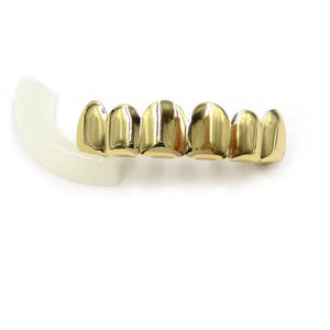 Hip Hop Silver Teeth Grillz Set Unisex Top Bottom Mouth Grills Tooth Caps
