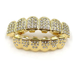 Hip Hop Silver Teeth Grillz Set Unisex Top Bottom Mouth Grills Tooth Caps