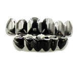 Hip Hop Silver Teeth Grillz Set Unisex Top Bottom Mouth Grills Tooth Caps