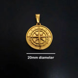 Hip-Hop Rock Women Men Compass Pendant Necklace Vintage Stainless Steel