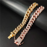 Hip Hop Cuban Link Chain Bracelets with Rhinestones