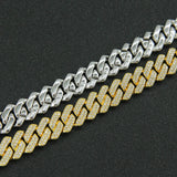 Iced Out Cuban Link Chain Bracelet Rhinestone Hip Hop Miami Bling