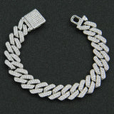 Iced Out Cuban Link Chain Bracelet Rhinestone Hip Hop Miami Bling