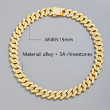 Hip Hop Silver 16mm Prong Miami Cuban Link Chain Necklace For Women