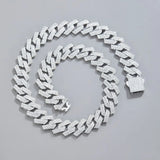 Hip Hop Silver 16mm Prong Miami Cuban Link Chain Necklace For Women
