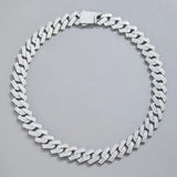 Hip Hop Silver 16mm Prong Miami Cuban Link Chain Necklace For Women