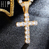 Hip Hop CZ Cross Iced Out Bling Necklace Pendant Men CharmJewelry