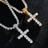 Hip Hop CZ Cross Iced Out Bling Necklace Pendant Men CharmJewelry